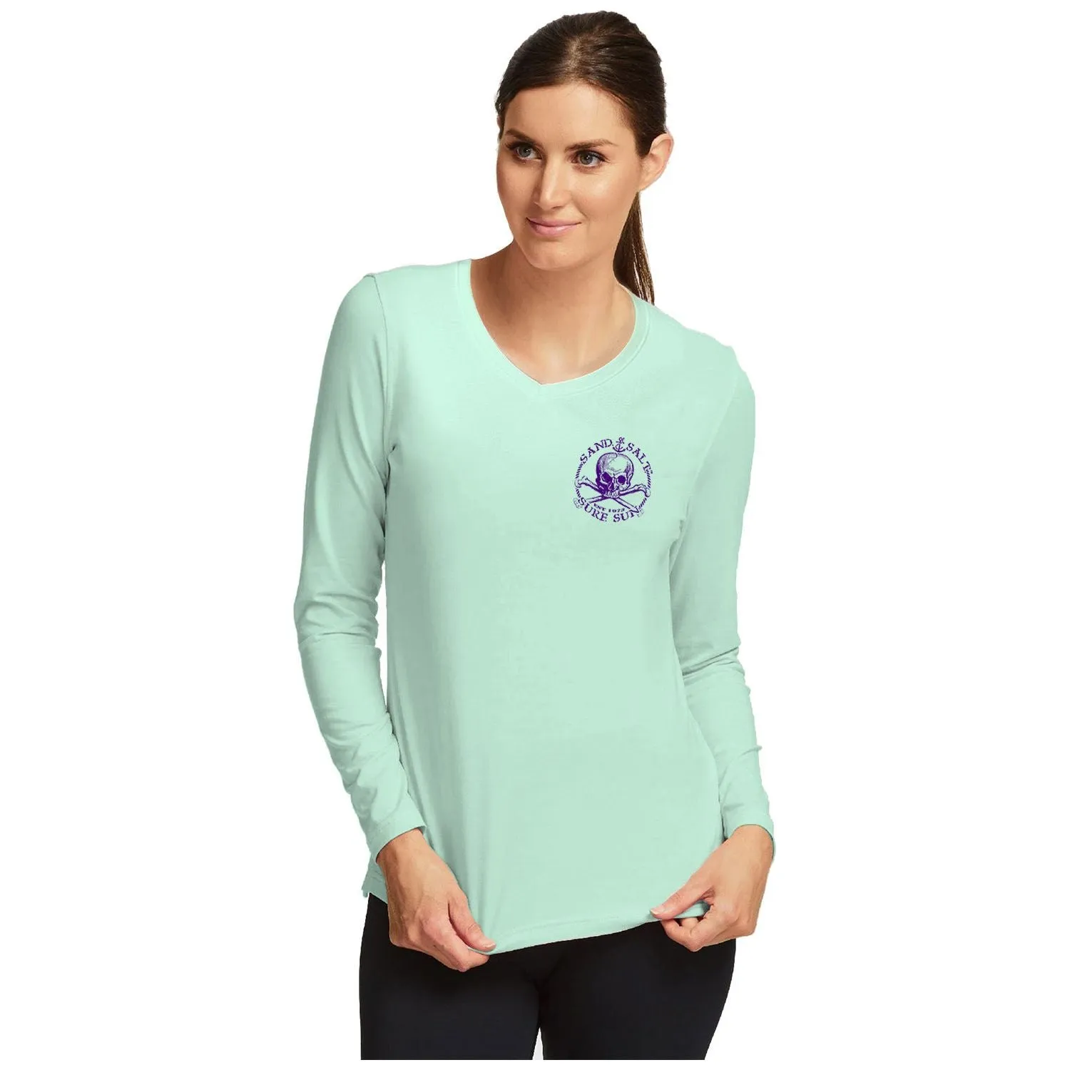 SAND.SALT.SURF.SUN. Skate Women's UPF 50  UV Sun Protection Performance Long Sleeve T-Shirt