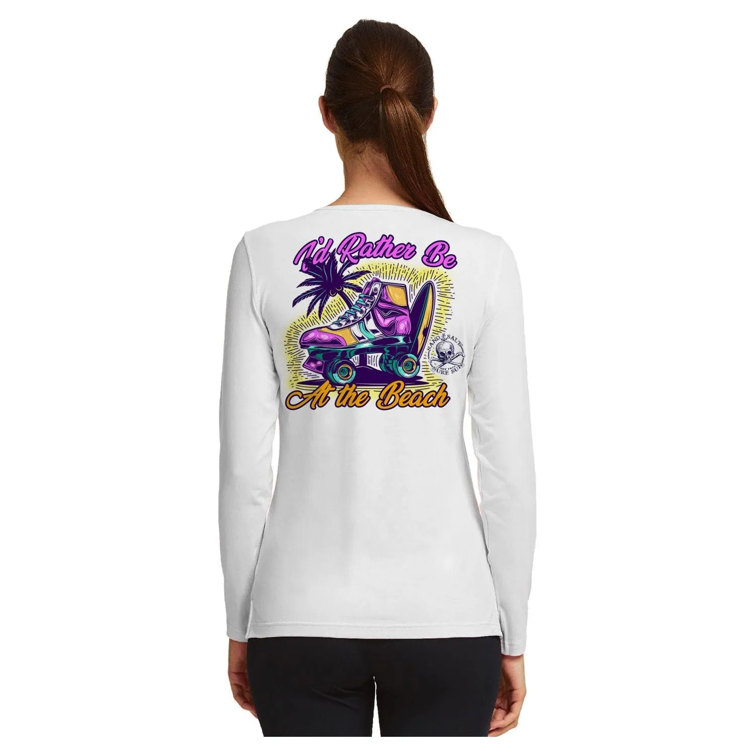 SAND.SALT.SURF.SUN. Skate Women's UPF 50  UV Sun Protection Performance Long Sleeve T-Shirt