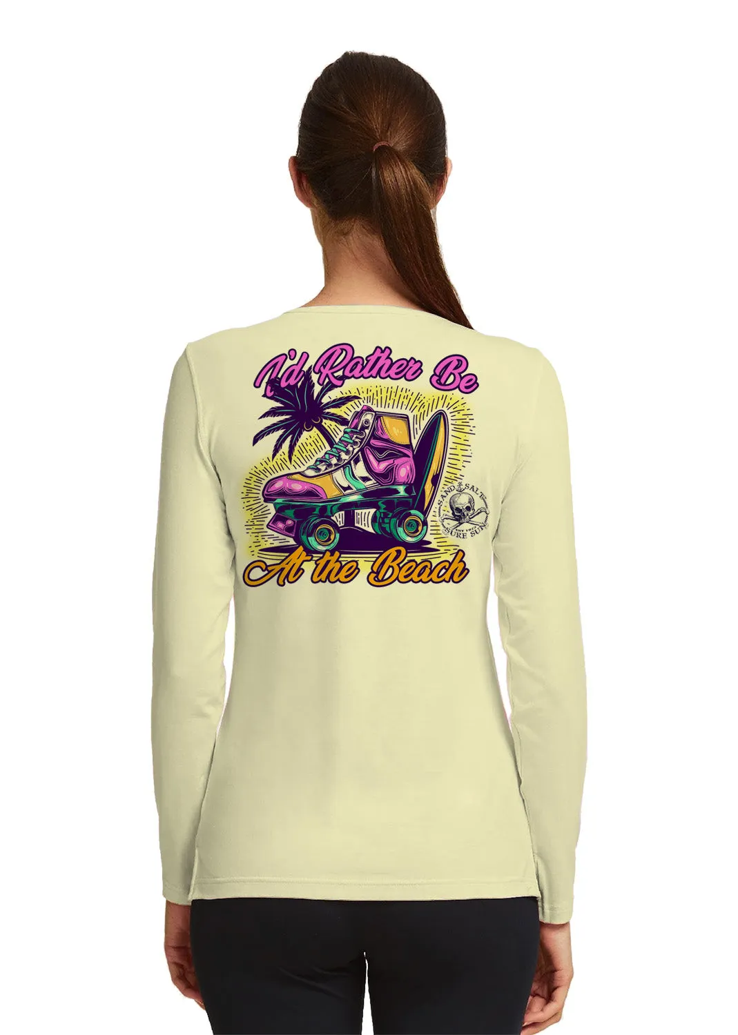 SAND.SALT.SURF.SUN. Skate Women's UPF 50  UV Sun Protection Performance Long Sleeve T-Shirt