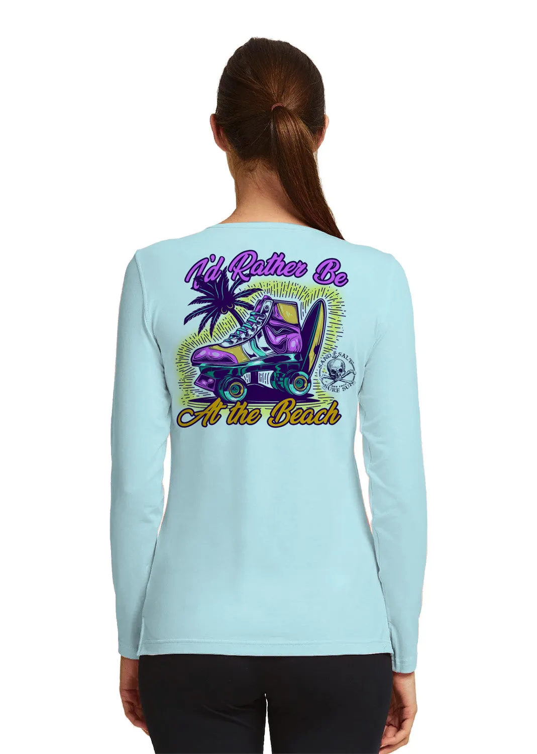 SAND.SALT.SURF.SUN. Skate Women's UPF 50  UV Sun Protection Performance Long Sleeve T-Shirt
