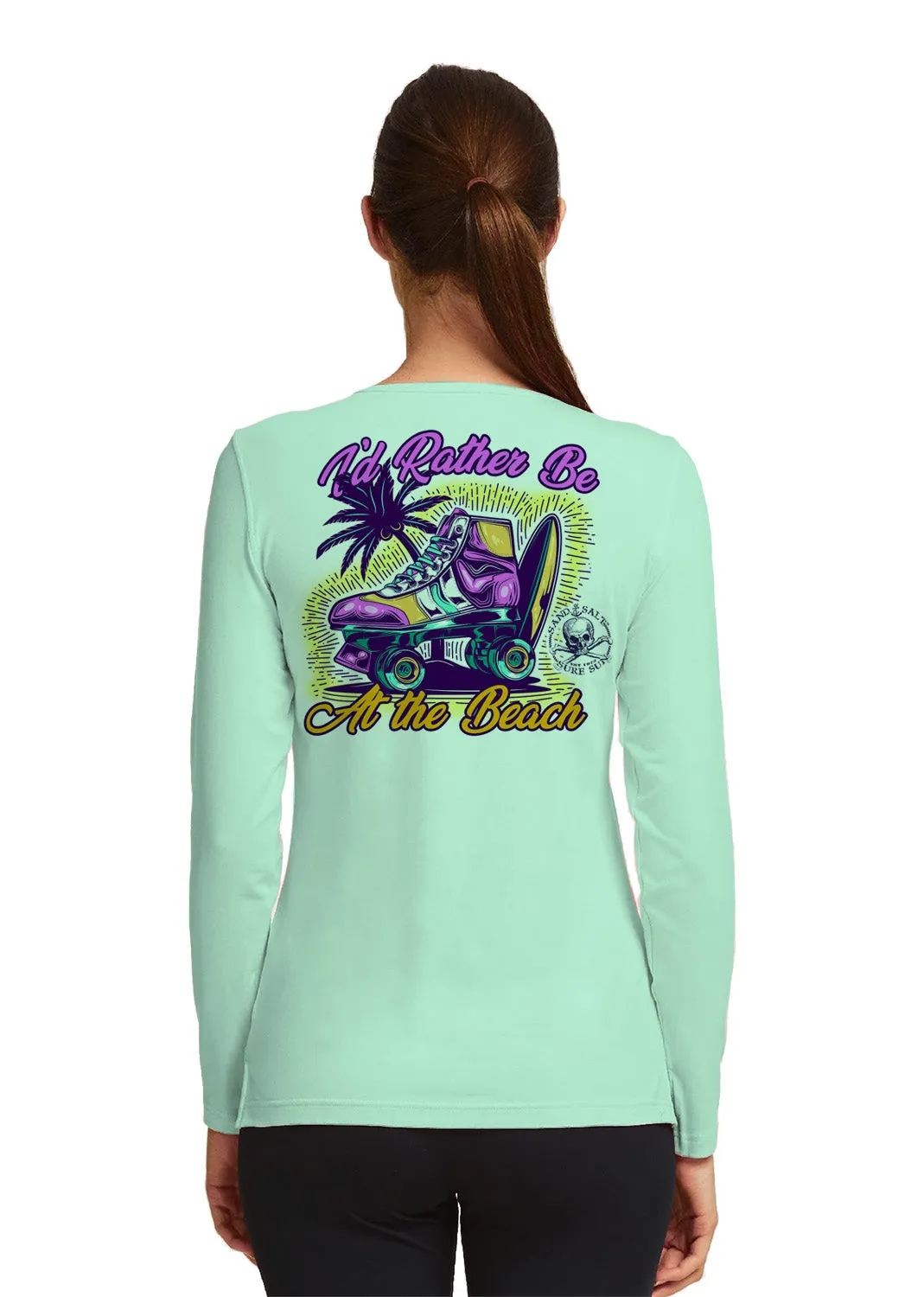 SAND.SALT.SURF.SUN. Skate Women's UPF 50  UV Sun Protection Performance Long Sleeve T-Shirt