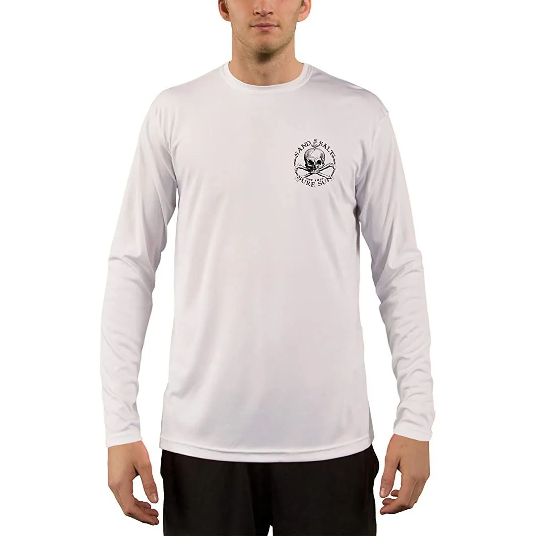SAND.SALT.SURF.SUN. Traditional Tattoo Anchor Men's UPF 50  UV Sun Protection Performance Long Sleeve T-Shirt