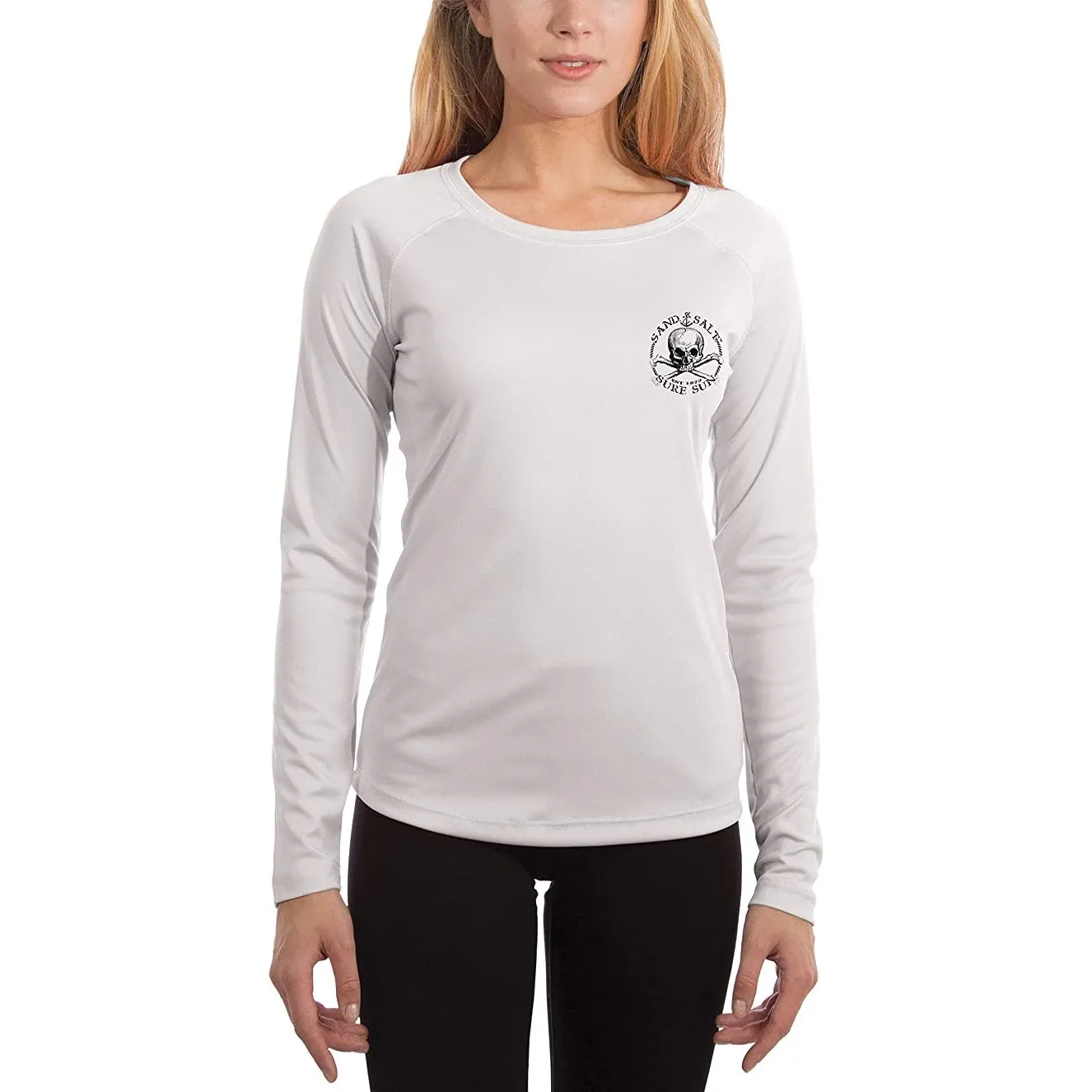 SAND.SALT.SURF.SUN. Traditional Tattoo Anchor Women's UPF 50  UV Sun Protection Performance Long Sleeve T-Shirt