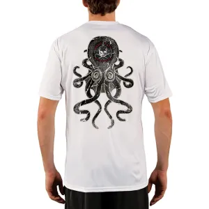SAND.SALT.SURF.SUN. Vintage Kraken Men's UPF 50  UV Sun Protection Performance Short Sleeve T-Shirt