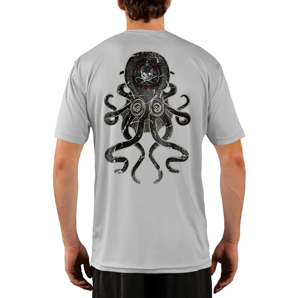 SAND.SALT.SURF.SUN. Vintage Kraken Men's UPF 50  UV Sun Protection Performance Short Sleeve T-Shirt