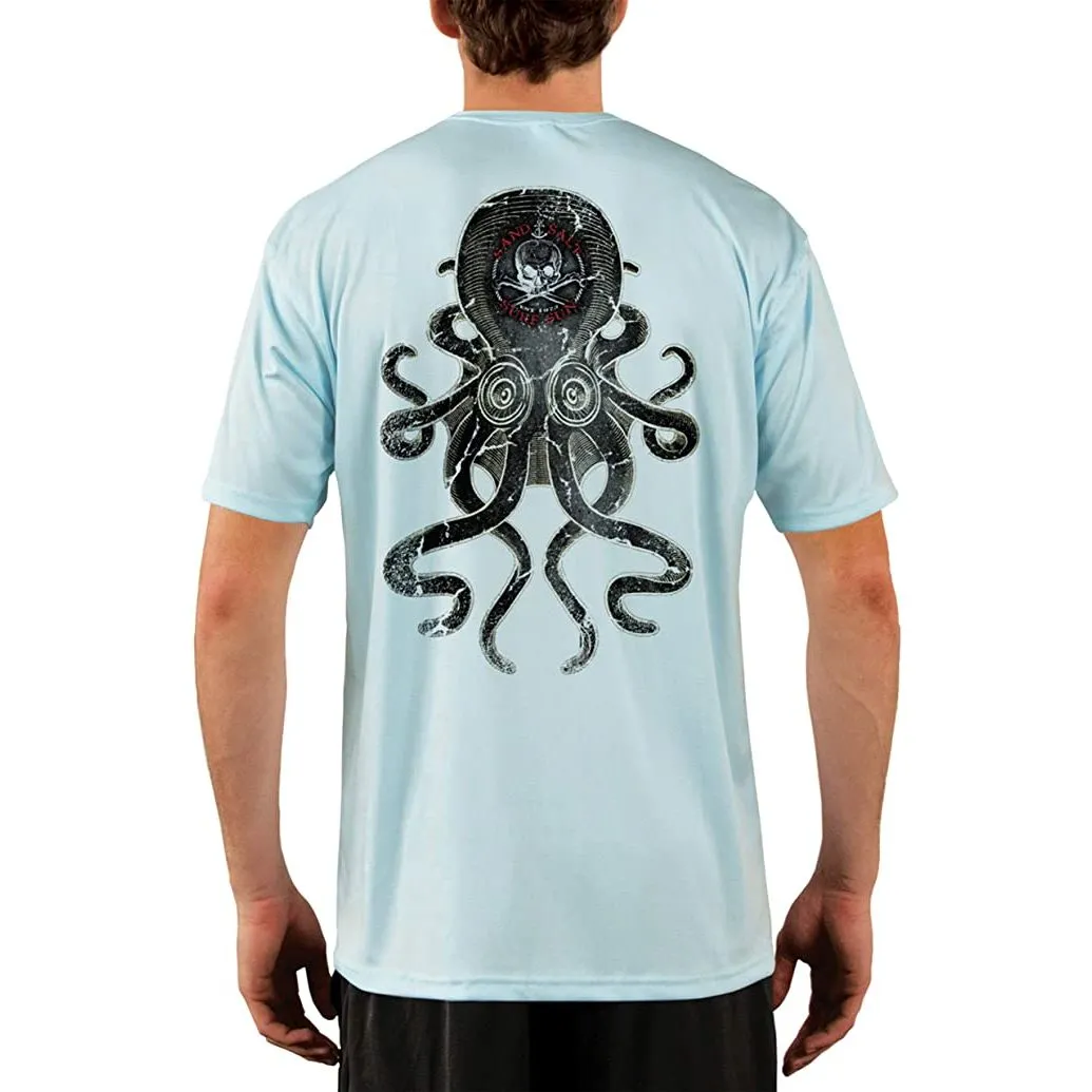 SAND.SALT.SURF.SUN. Vintage Kraken Men's UPF 50  UV Sun Protection Performance Short Sleeve T-Shirt