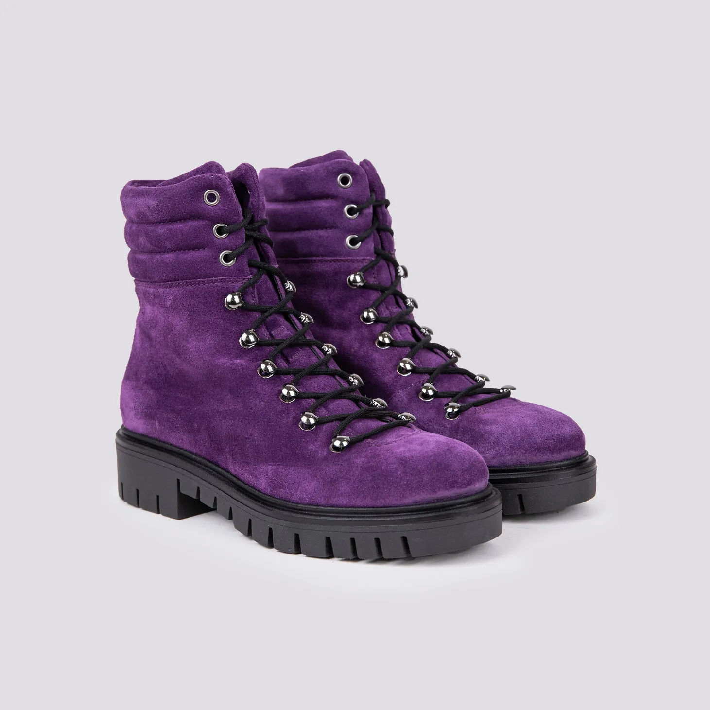 SCARPONCINO ALTO CON ALLACCIO TREKKING IN CAMOSCIO VIOLA