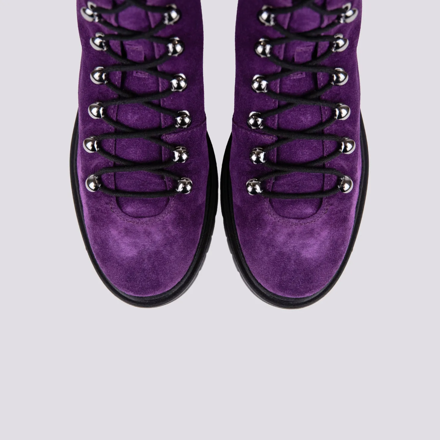 SCARPONCINO ALTO CON ALLACCIO TREKKING IN CAMOSCIO VIOLA