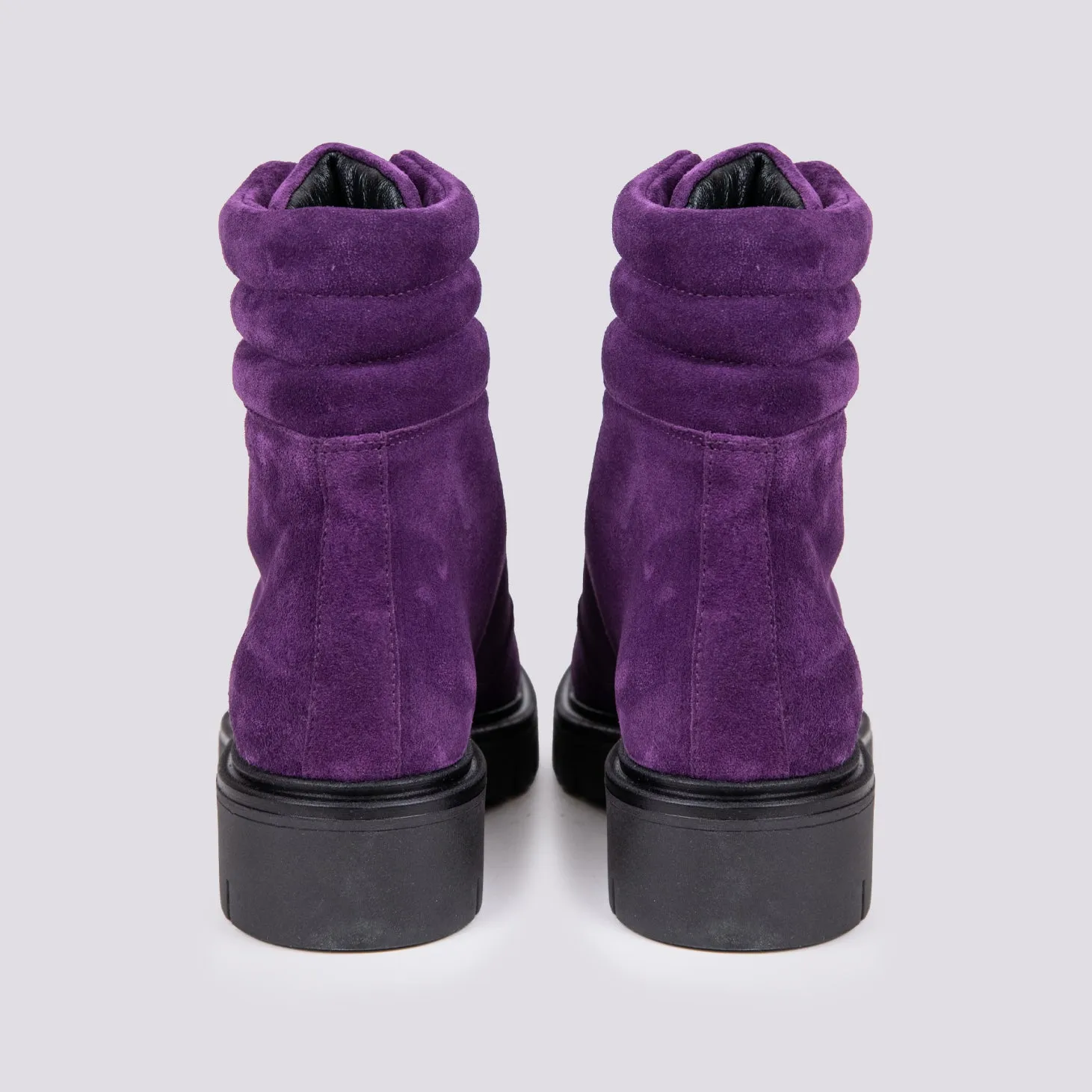 SCARPONCINO ALTO CON ALLACCIO TREKKING IN CAMOSCIO VIOLA
