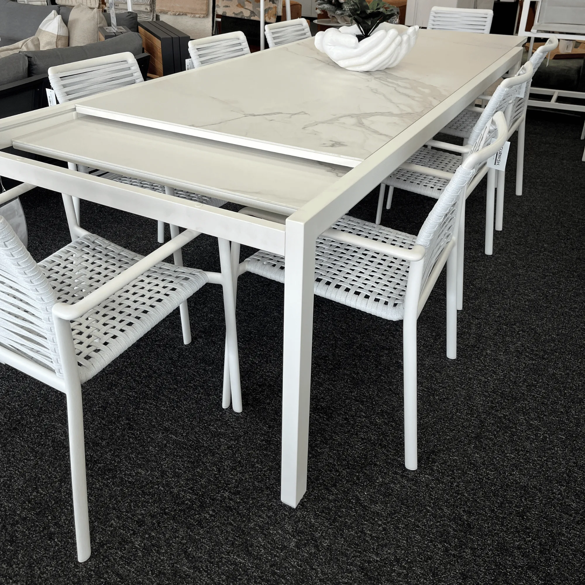 Sicily Outdoor Dining Chair With Sling Rope - White