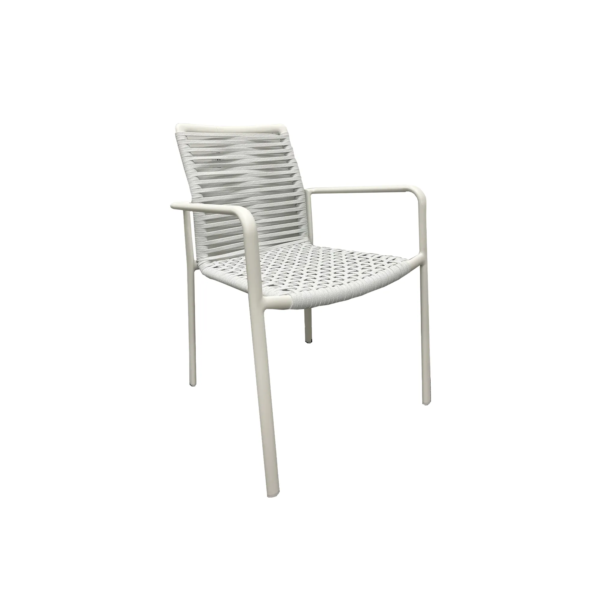 Sicily Outdoor Dining Chair With Sling Rope - White