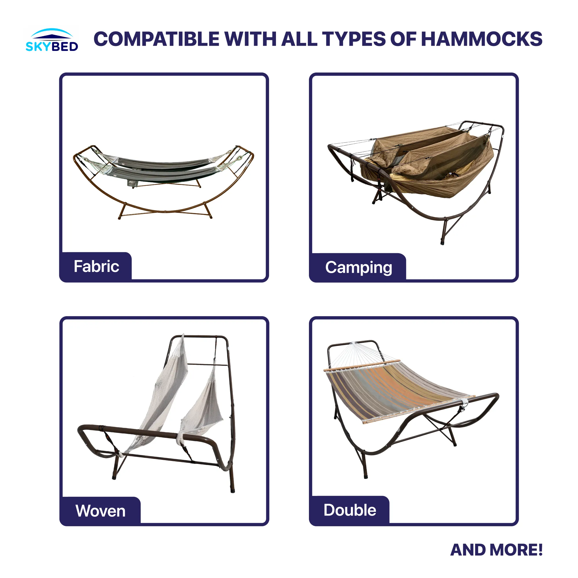 SKYBED Universal Hammock Stand for One or Two People Indoor, Outdoor