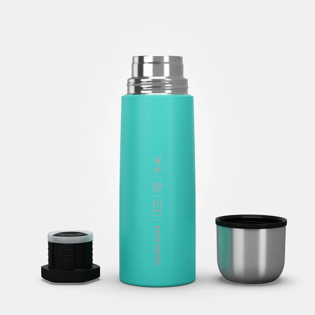 Stainless steel 0.7 L insulated bottle with cup for hiking - metal