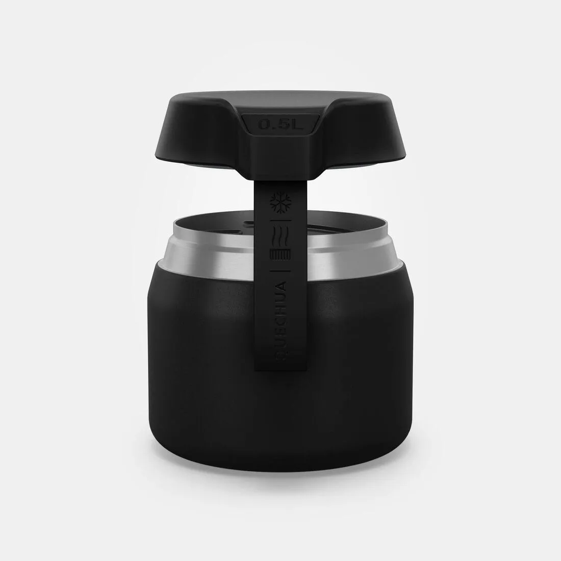 Stainless Steel Isothermal Food Box for Hiking MH500 0.5 L Black