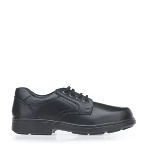 Start Rite Senior Isaac - Black Leather Lace-up School Shoes