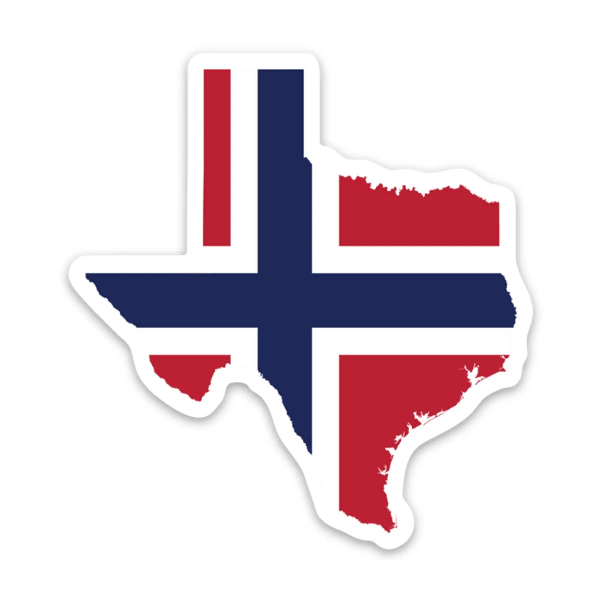 Texas Norwegian Flag Sticker