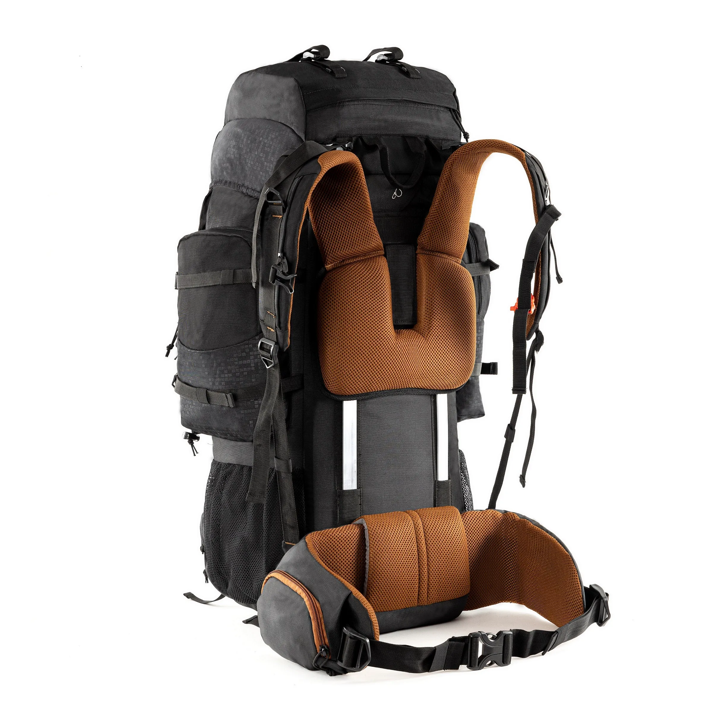 Tripole Walker Pro Metal Frame Rucksack with Rain Cover for Trekking & Travel | Front Opening | Laptop Sleeve | Men & Women | 5 Year Warranty| 60 Litre Black