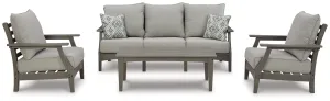 Visola Outdoor Sofa and 2 Chairs with Coffee Table