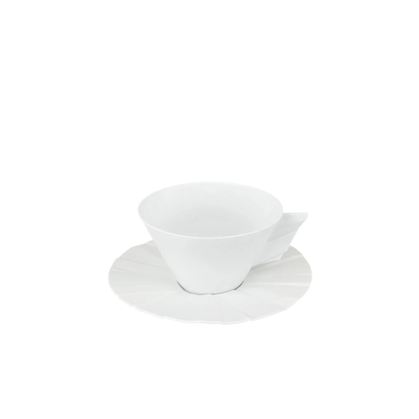 VISTA ALEGRE MATRIX TEA CUP AND SAUCER, SET OF 4