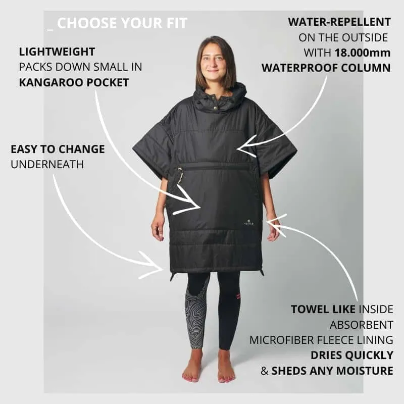 VOITED 2nd Edition Outdoor Poncho for Surfing, Camping, Vanlife & Wild Swimming - Marsh Grey / Desert