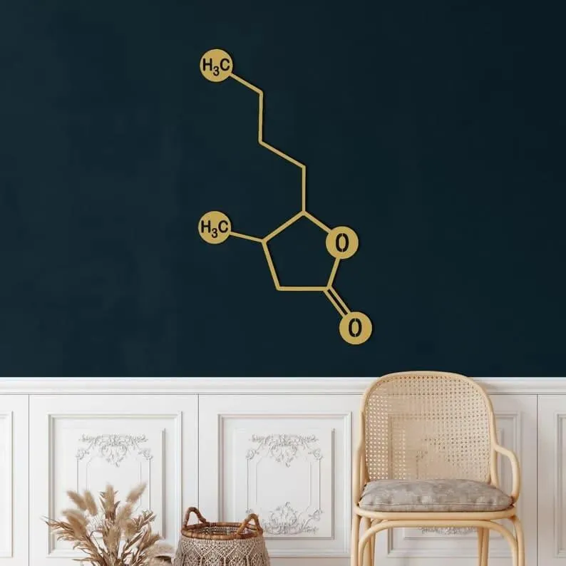 Whiskey Molecule Metal Wall Art