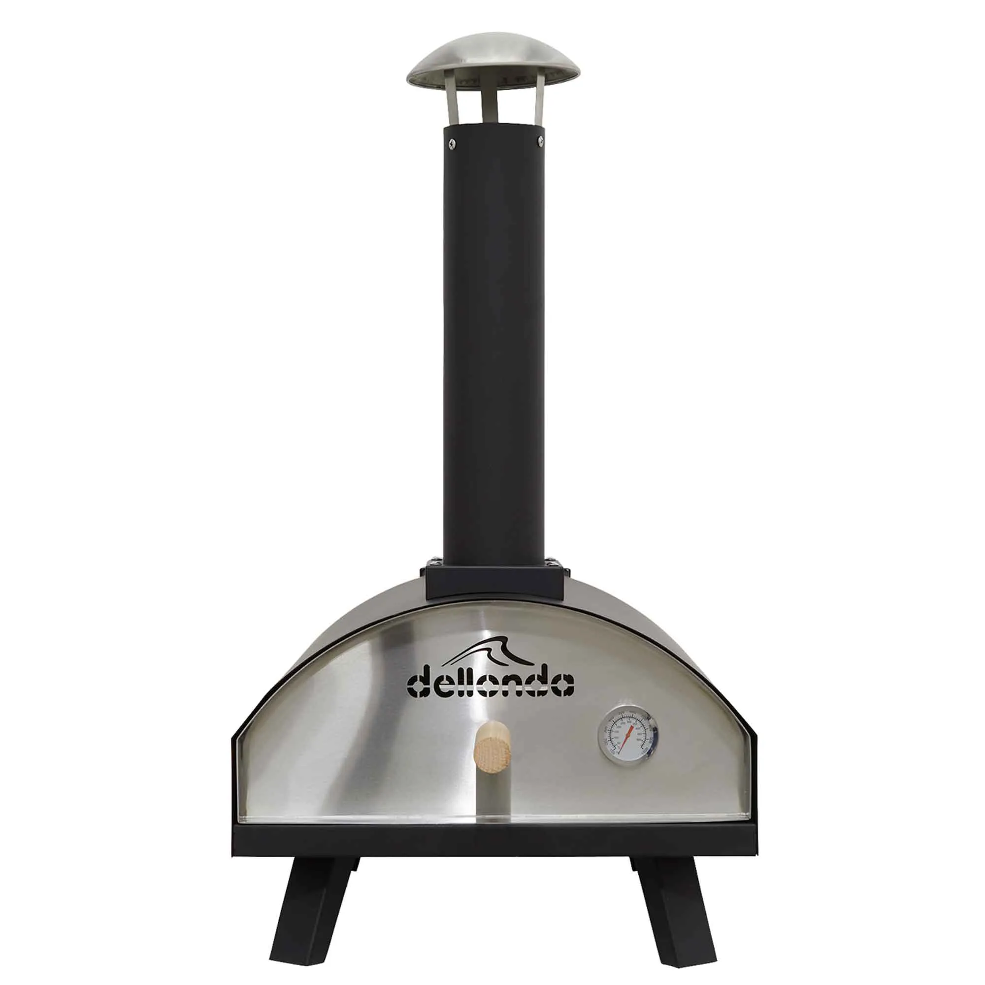 Wood-Fired 14" Pizza Oven and Smoking Oven - Portable, Black/Stainless Steel - DG10